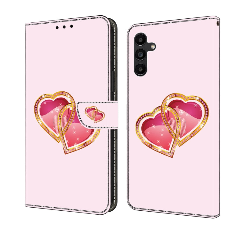 For Samsung Galaxy S23 5G Crystal Painted Leather Phone case(Love Peach) - Galaxy S23 5G Cases by buy2fix | Online Shopping UK | buy2fix