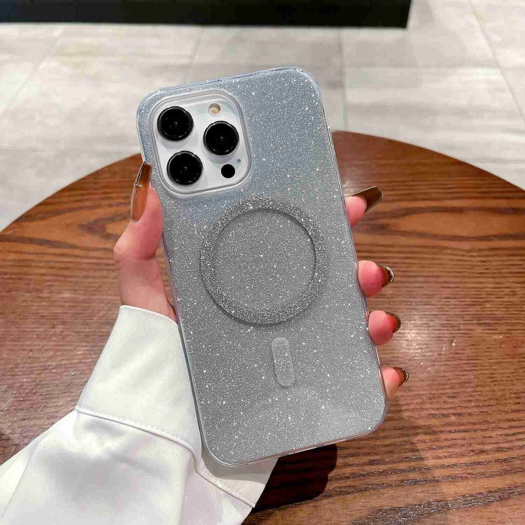 For iPhone 13 Pro Glitter MagSafe Magnetic TPU Phone Case(Silver) - iPhone 13 Pro Cases by buy2fix | Online Shopping UK | buy2fix