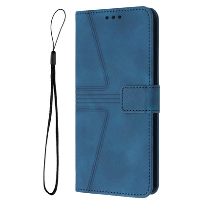 For iPhone 16 Pro Triangle Solid Color Leather Phone Case(Blue) - iPhone 16 Pro Cases by buy2fix | Online Shopping UK | buy2fix