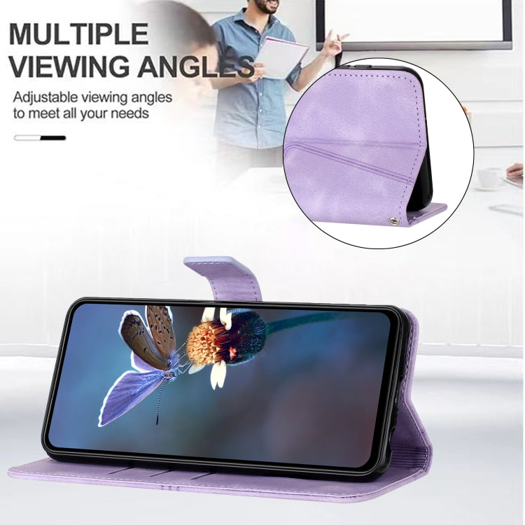 For iPhone 16 Pro Triangle Solid Color Leather Phone Case(Purple) - iPhone 16 Pro Cases by buy2fix | Online Shopping UK | buy2fix