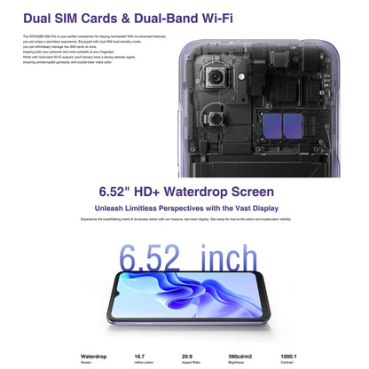 [HK Warehouse] DOOGEE N50 Pro, 8GB+256GB, Side Fingerprint, 6.52 inch Android 13 Spreadtrum T606 Octa Core 1.6GHz, Network: 4G, OTG(Black) - DOOGEE by DOOGEE | Online Shopping UK | buy2fix