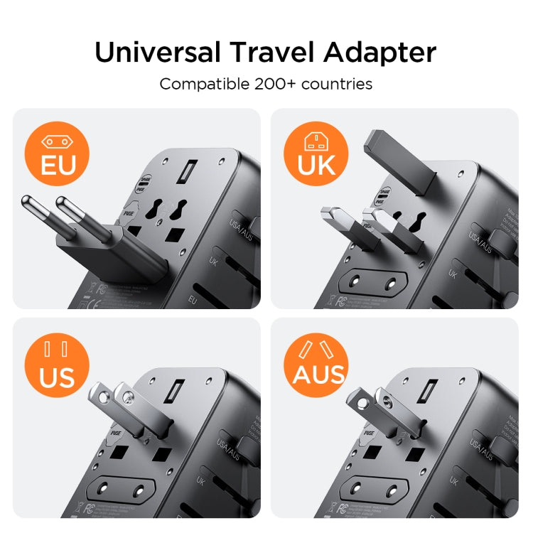 JOYROOM JR-TCW01 17W Universal Travel Adapter(Black) - USB Charger by JOYROOM | Online Shopping UK | buy2fix