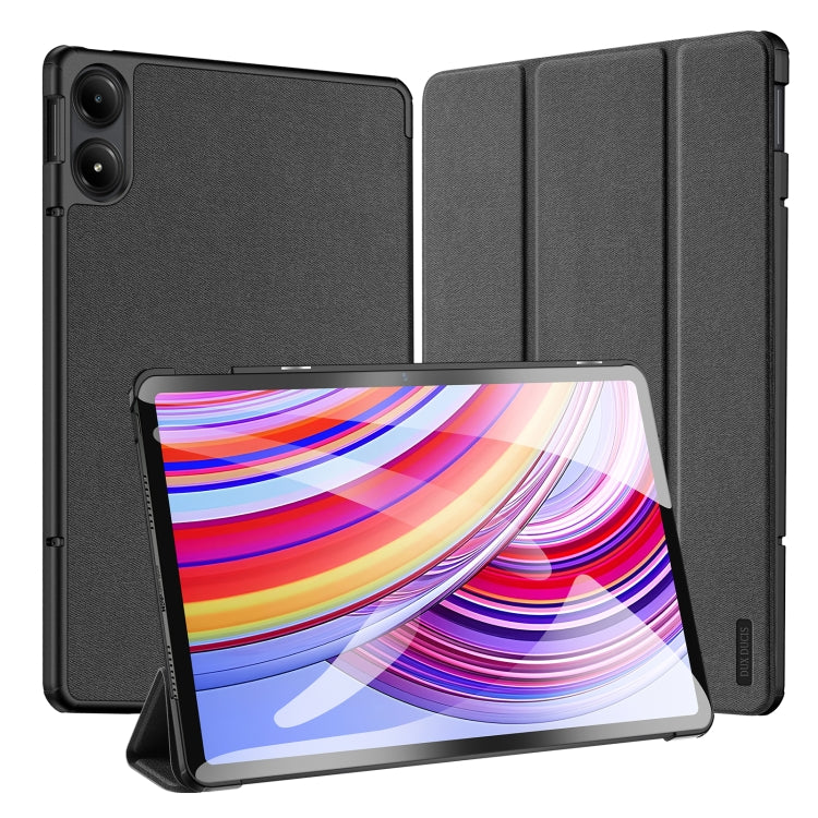 For Xiaomi Redmi Pad Pro 12.1 DUX DUCIS Domo Series Cloth Texture Magnetic Leather Tablet Case(Black) - More Tablet Cases by DUX DUCIS | Online Shopping UK | buy2fix