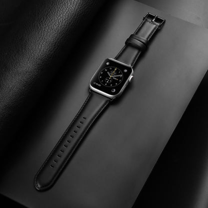 For Apple Watch Ultra 2 49mm DUX DUCIS Business Genuine Leather Watch Strap(Black) - Watch Bands by DUX DUCIS | Online Shopping UK | buy2fix