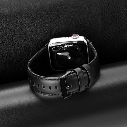 For Apple Watch Ultra 2 49mm DUX DUCIS Business Genuine Leather Watch Strap(Black) - Watch Bands by DUX DUCIS | Online Shopping UK | buy2fix