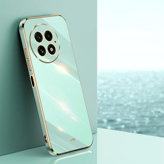 For OnePlus 13 XINLI Straight 6D Plating Gold Edge TPU Phone Case(Mint Green) - OnePlus Cases by XINLI | Online Shopping UK | buy2fix