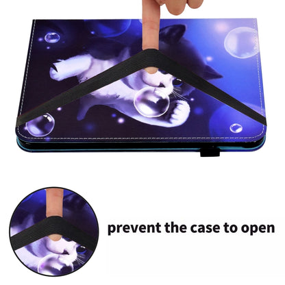 For Lenovo Tab M11 / Xiaoxin Pad 11 2024 Colored Drawing Stitching Elastic Band Leather Smart Tablet Case(Bubble Cat) - Lenovo by buy2fix | Online Shopping UK | buy2fix
