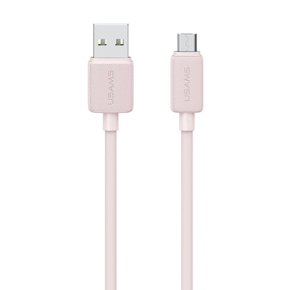 USAMS US-SJ690 USB to Micro USB 2A Striped Fast Charge Data Cable, Length:1m(Pink) - Micro USB Cable by USAMS | Online Shopping UK | buy2fix