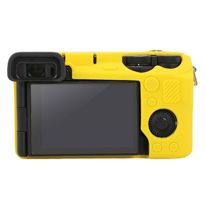 For Sony ILCE-6700 / A6700 Litchi Texture Soft Silicone Protective Case(Yellow) - Protective Case by buy2fix | Online Shopping UK | buy2fix