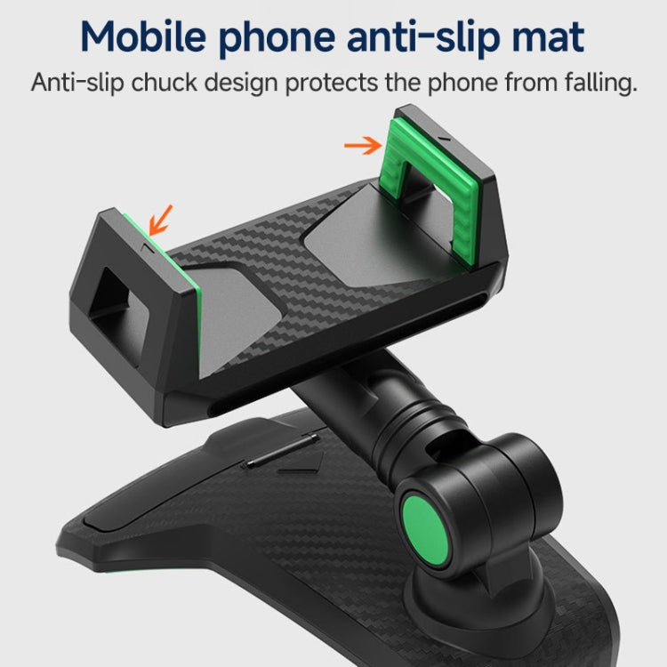 Car Dashboard Anti-slip Buckle Type Phone Holder with number plate(Black Green) - Car Holders by buy2fix | Online Shopping UK | buy2fix
