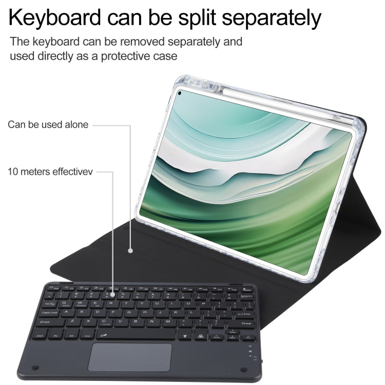 For Huawei MatePad Pro 11 2024 / 2022 Square Button Bluetooth Keyboard Rotatable Holder Leather Case with Touchpad(Black) - Huawei Keyboard by buy2fix | Online Shopping UK | buy2fix