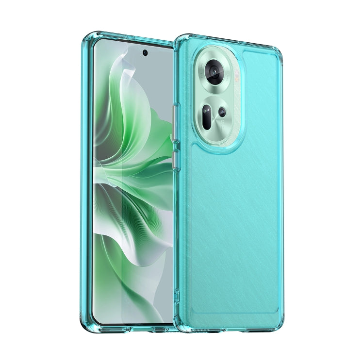 For OPPO Reno11 Global Candy Series TPU Phone Case(Transparent Blue) - Reno11 Cases by buy2fix | Online Shopping UK | buy2fix