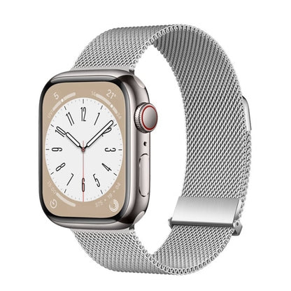 For Apple Watch Series 6 44mm ZGA Milanese Magnetic Metal Watch Band(Silver) - Watch Bands by ZGA | Online Shopping UK | buy2fix