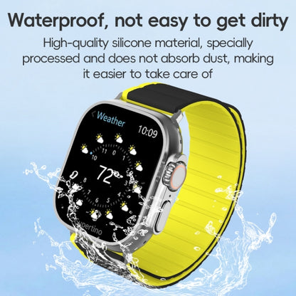 For Apple Watch Series 4 44mm ZGA Two Color Magnetic Silicone Watch Band(Grey+Yellow) - Watch Bands by ZGA | Online Shopping UK | buy2fix