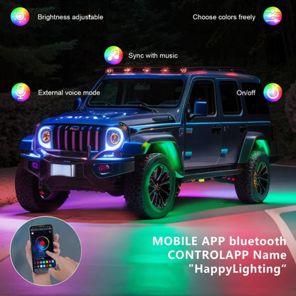 8 in 1 G6 RGB Colorful Car Chassis Light LED Music Atmosphere Light With Dual Control Remote Control - Atmosphere lights by buy2fix | Online Shopping UK | buy2fix