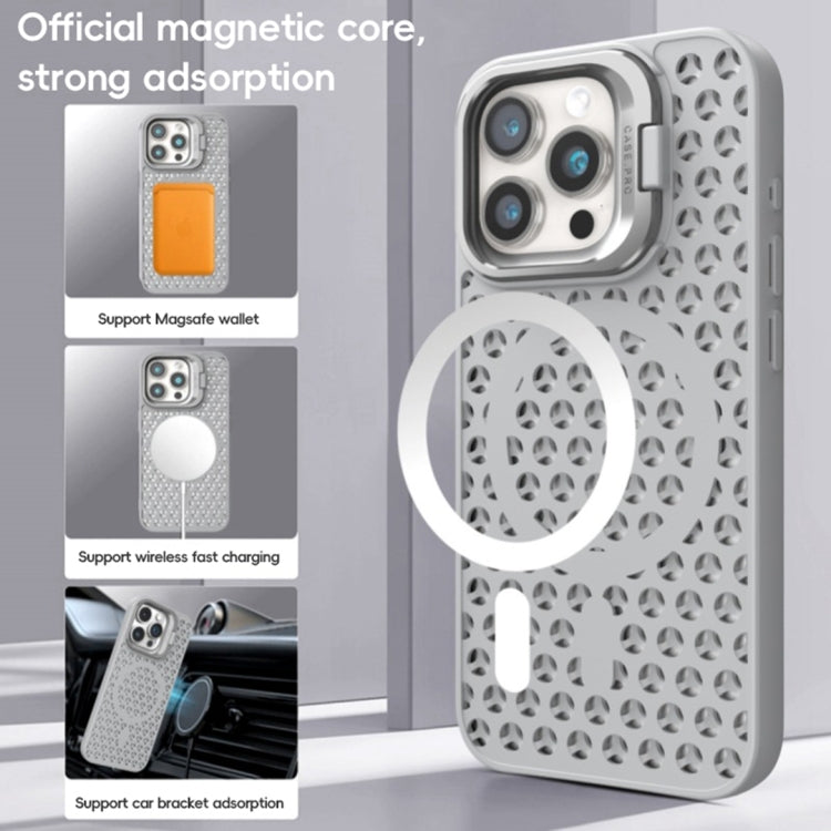 For iPhone 13 Pro Max Hollow Cooling Lens Holder MagSafe Magnetic TPU Phone Case(Black) - iPhone 13 Pro Max Cases by buy2fix | Online Shopping UK | buy2fix