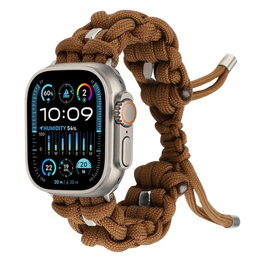 For Apple Watch Ultra 2 49mm Screw Nut Braided Paracord Watch Band(Coffee) - Watch Bands by buy2fix | Online Shopping UK | buy2fix