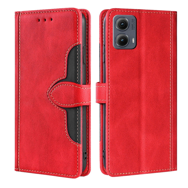 For Motorola Edge 5G 2024 Skin Feel Magnetic Buckle Leather Phone Case(Red) - Motorola Cases by buy2fix | Online Shopping UK | buy2fix