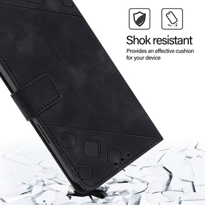 For OnePlus 12 5G Global Skin-feel Embossed Leather Phone Case(Black) - OnePlus Cases by buy2fix | Online Shopping UK | buy2fix