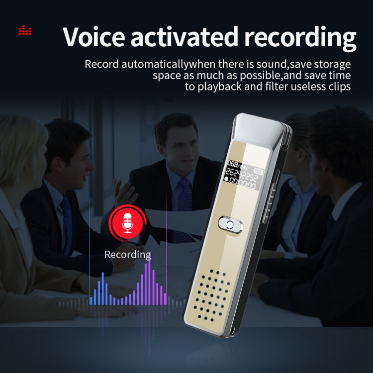 JNN Q7 Mini Portable Voice Recorder with OLED Screen, Memory:8GB(Grey+Gold) - Recording Pen by JNN | Online Shopping UK | buy2fix