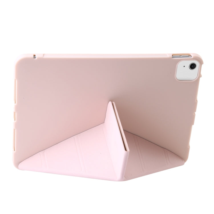 For iPad Air 11 2024 TPU Deformation Flip Leather Tablet Case with Holder(Light Pink) - iPad Air 11 2024 Cases by buy2fix | Online Shopping UK | buy2fix