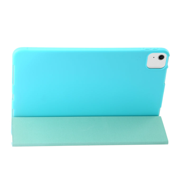 For iPad Air 13 2024 Three-fold Holder Flip Tablet Leather Case(Mint Blue) - iPad Air 13 2024 Cases by buy2fix | Online Shopping UK | buy2fix