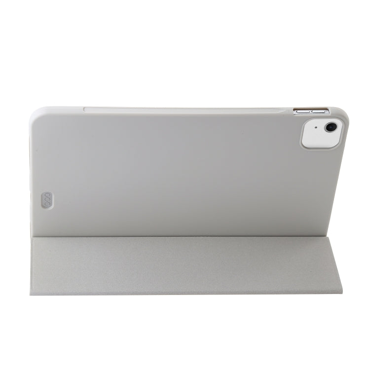 For iPad Air 11 2024 Three-fold Holder Flip Tablet Leather Case(Grey) - iPad Air 11 2024 Cases by buy2fix | Online Shopping UK | buy2fix