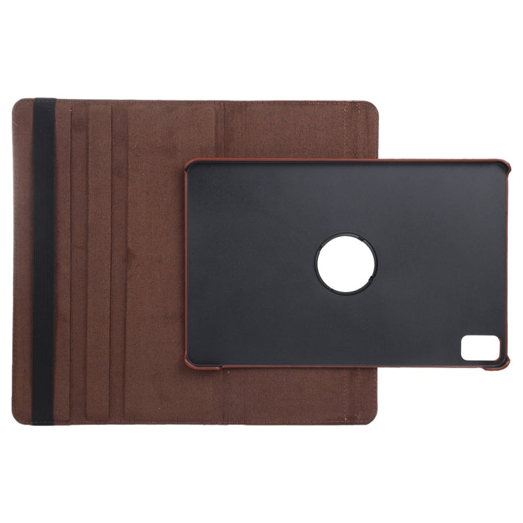 For iPad Air 13 2024 360 Degree Rotation Litchi Texture Leather Tablet Case with Holder(Brown) - iPad Air 13 2024 Cases by buy2fix | Online Shopping UK | buy2fix