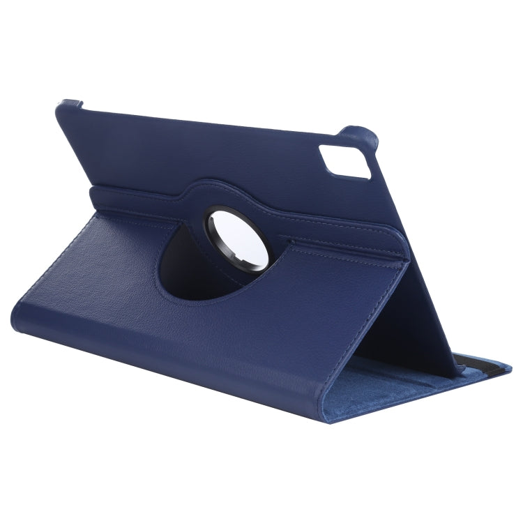 For iPad Air 11 2024 360 Degree Rotation Litchi Texture Leather Tablet Case with Holder(Dark Blue) - iPad Air 11 2024 Cases by buy2fix | Online Shopping UK | buy2fix