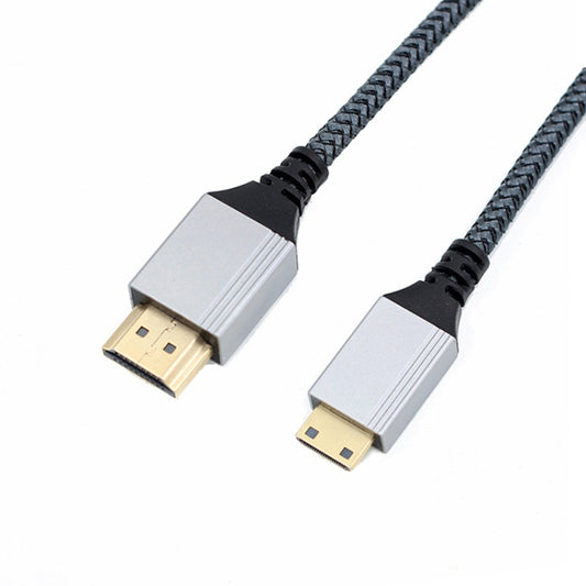 HDTV to Mini HDTV 4K UHD Video Transmission Braided Cable, Length:0.3m(Grey) - Cable by buy2fix | Online Shopping UK | buy2fix