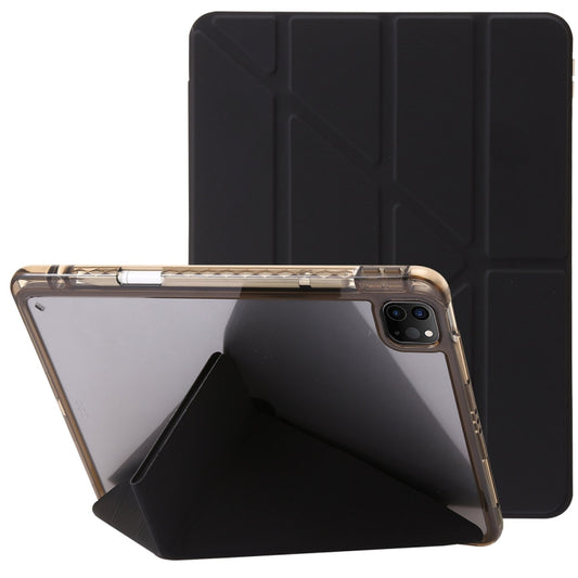 For iPad Pro 13 2024 Clear Acrylic Deformation Leather Tablet Case(Black) - iPad Pro 13 2024 Cases by buy2fix | Online Shopping UK | buy2fix