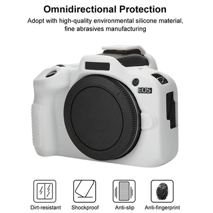 For Canon EOS R100 Litchi Texture Soft Silicone Protective Case(White) - Protective Case by buy2fix | Online Shopping UK | buy2fix