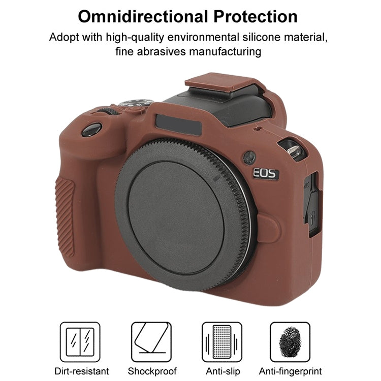 For Canon EOS R100 Glossy Soft Silicone Protective Case(Coffee) - Protective Case by buy2fix | Online Shopping UK | buy2fix