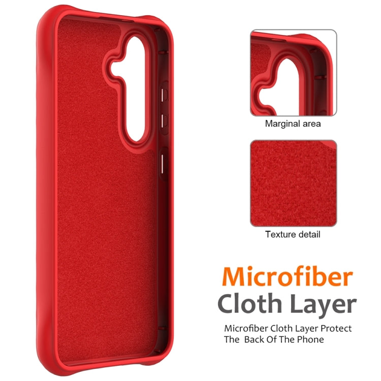 For Samsung Galaxy S24+ 5G Wave Texture MagSafe Magnetic Liquid Silicone Phone Case(Red) - Galaxy S24+ 5G Cases by buy2fix | Online Shopping UK | buy2fix