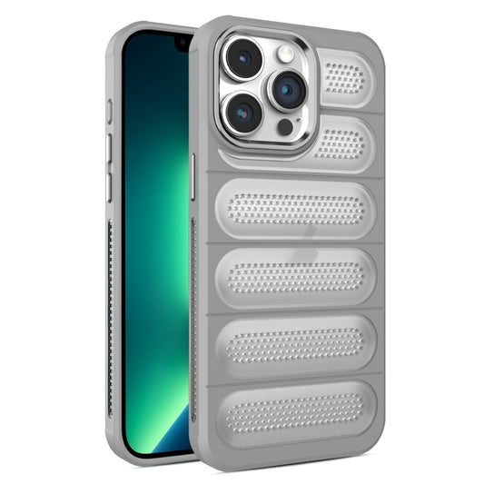 For iPhone 13 Pro Cooling Armor Translucent Mesh Breathable Phone Case(Grey) - iPhone 13 Pro Cases by buy2fix | Online Shopping UK | buy2fix