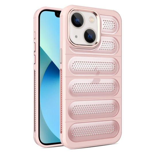 For iPhone 13 Cooling Armor Translucent Mesh Breathable Phone Case(Pink) - iPhone 13 Cases by buy2fix | Online Shopping UK | buy2fix