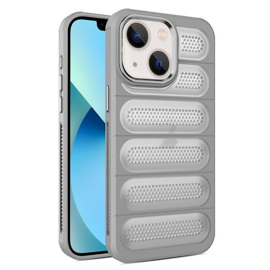 For iPhone 13 Cooling Armor Translucent Mesh Breathable Phone Case(Grey) - iPhone 13 Cases by buy2fix | Online Shopping UK | buy2fix