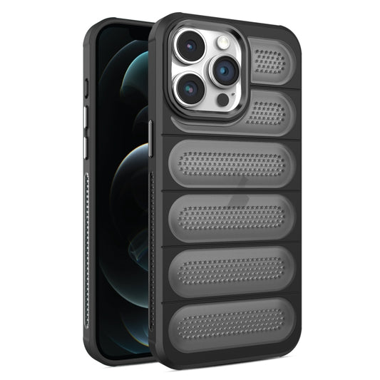 For iPhone 12 Pro Cooling Armor Translucent Mesh Breathable Phone Case(Black) - iPhone 12 / 12 Pro Cases by buy2fix | Online Shopping UK | buy2fix