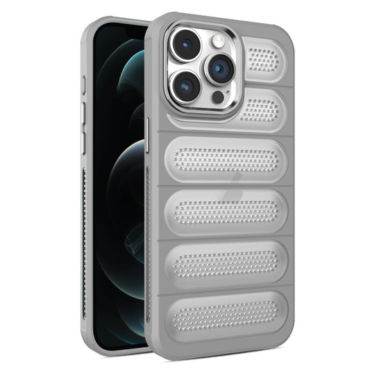 For iPhone 12 Pro Cooling Armor Translucent Mesh Breathable Phone Case(Grey) - iPhone 12 / 12 Pro Cases by buy2fix | Online Shopping UK | buy2fix