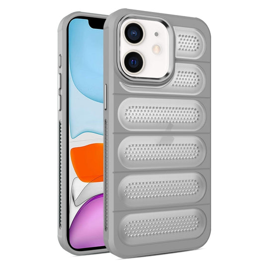 For iPhone 11 Cooling Armor Translucent Mesh Breathable Phone Case(Grey) - iPhone 11 Cases by buy2fix | Online Shopping UK | buy2fix