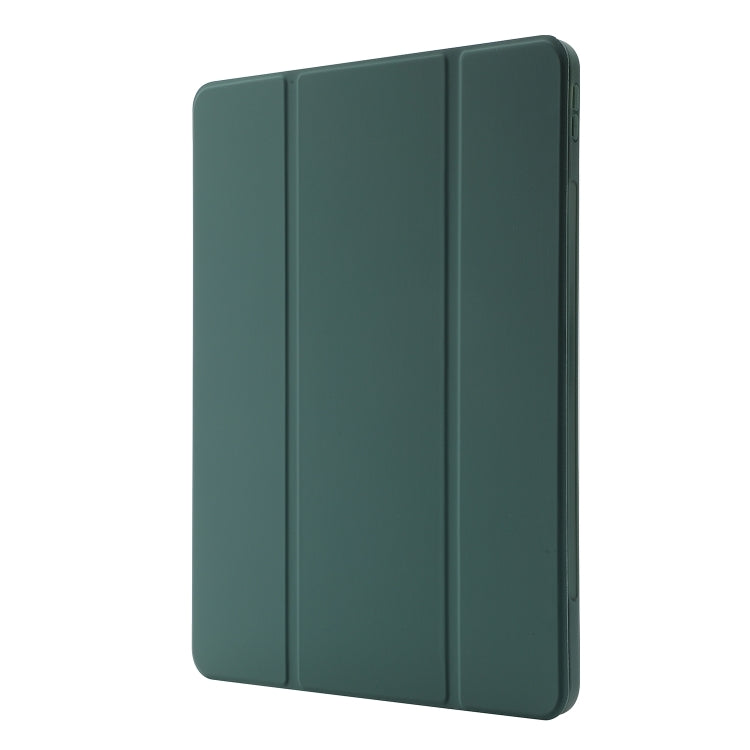 For iPad Air 13 2024 Skin Feel Tri-fold Leather Tablet Case with Pen Slot(Dark Green) - iPad Air 13 2024 Cases by buy2fix | Online Shopping UK | buy2fix