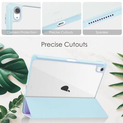 For iPad Air 11 2024 Pure Color 3-fold Clear TPU Smart Leather Tablet Case(Sky Blue) - iPad Air 11 2024 Cases by buy2fix | Online Shopping UK | buy2fix