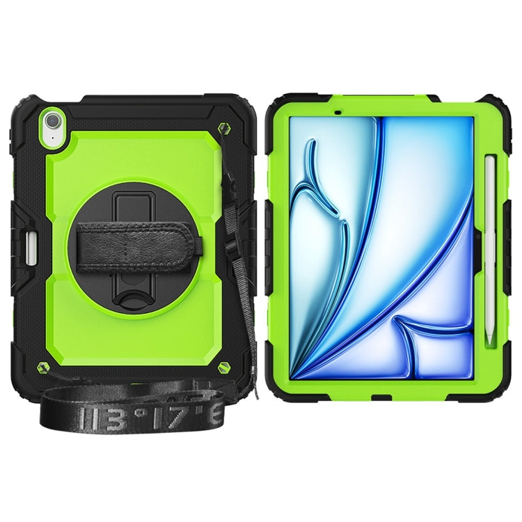 For iPad Air 11 2024 / Air 11 2025 Silicone Hybrid PC Tablet Protective Case(Yellow Green+Black) - iPad Air 11 2025 / 2024 Cases by buy2fix | Online Shopping UK | buy2fix