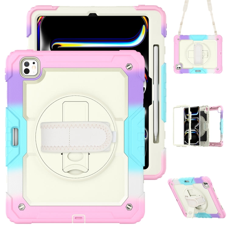 For iPad Pro 13 2024 Silicone + PC Tablet Protective Case(Rainbow Pink) - iPad Pro 13 2024 Cases by buy2fix | Online Shopping UK | buy2fix