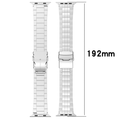 For Apple Watch Series 8 45mm Armor 5-bead Titanium Watch Band(Silver) - Watch Bands by buy2fix | Online Shopping UK | buy2fix