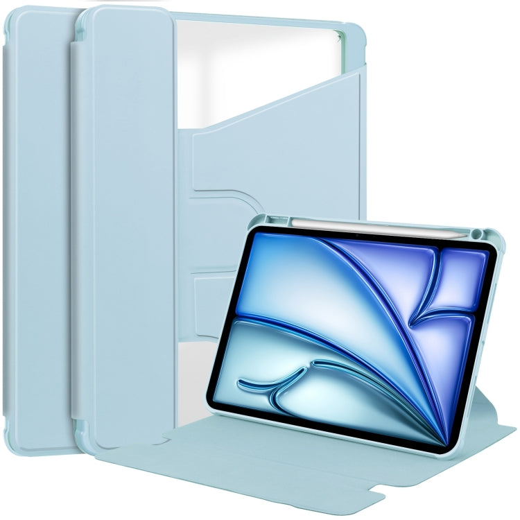 For iPad Air 13 2025 / 2024 Transparent Rotation Smart Leather Tablet Case(Sky Blue) - iPad Air 13 2025 / 2024 Cases by buy2fix | Online Shopping UK | buy2fix