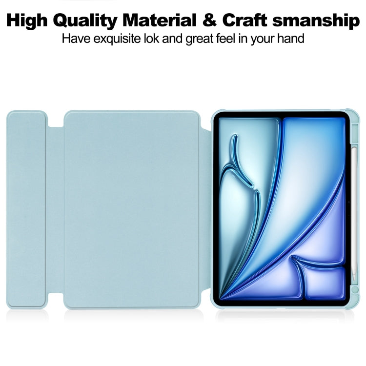 For iPad Air 13 2025 / 2024 Transparent Rotation Smart Leather Tablet Case(Sky Blue) - iPad Air 13 2025 / 2024 Cases by buy2fix | Online Shopping UK | buy2fix