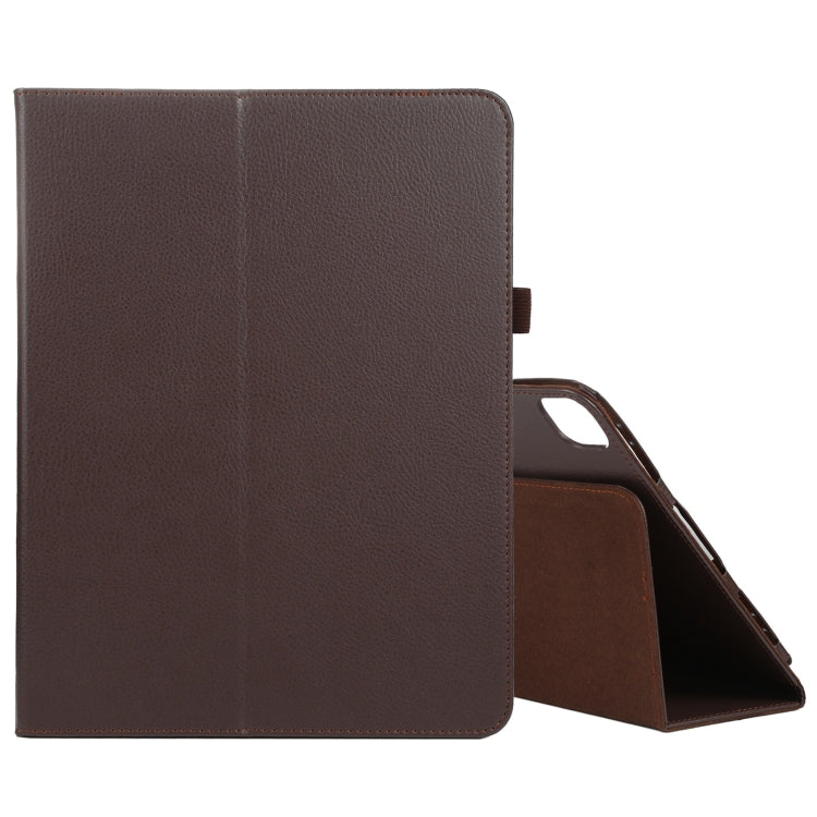 For iPad Pro 13 2024 Litchi Texture Solid Color Leather Tablet Case(Brown) - iPad Pro 13 2024 Cases by buy2fix | Online Shopping UK | buy2fix