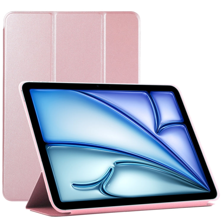 For iPad Air 11 2024 Double-sided Clip Non-buckle Magnetic PU Smart Tablet Case(Rose Gold) - iPad Air 11 2024 Cases by buy2fix | Online Shopping UK | buy2fix