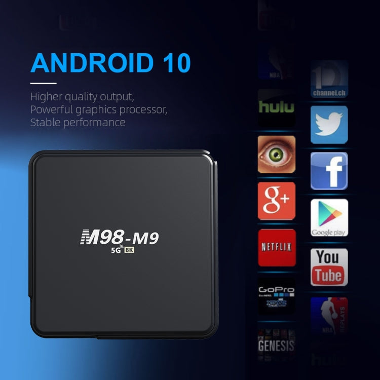 M98-M9 Quad-core ARM Cortex-A53 WiFi Bluetooth 4K HD Android TV Box, RAM:2GB+8GB(EU Plug) - Allwinner H3 by buy2fix | Online Shopping UK | buy2fix